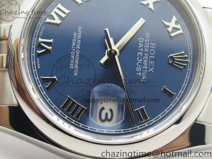 0201 DateJust 36mm SS 116200 ARF 1:1 Best Edition Blue Roman Dial On 904L SS Jubilee Bracelet SA GoodFit 3520